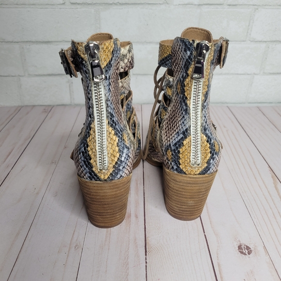 Steve Madden Palermo Multicolor Snakeskin Lace Up Booties - Picture 2 of 5